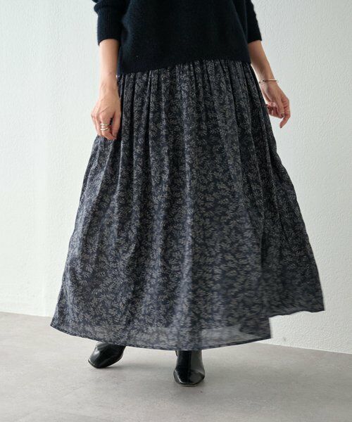 BEARDSLEY / ビアズリー ロング・マキシ丈スカート | リーフプリントスカート | 詳細7