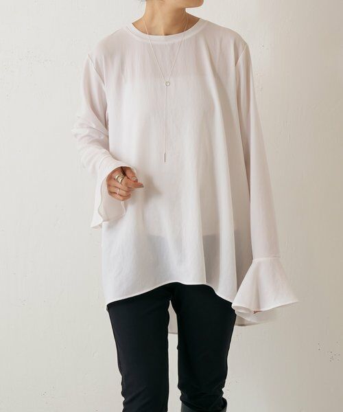 BEARDSLEY / ビアズリー シャツ・ブラウス | フリルカフス後ろドレープTブラウス | 詳細1