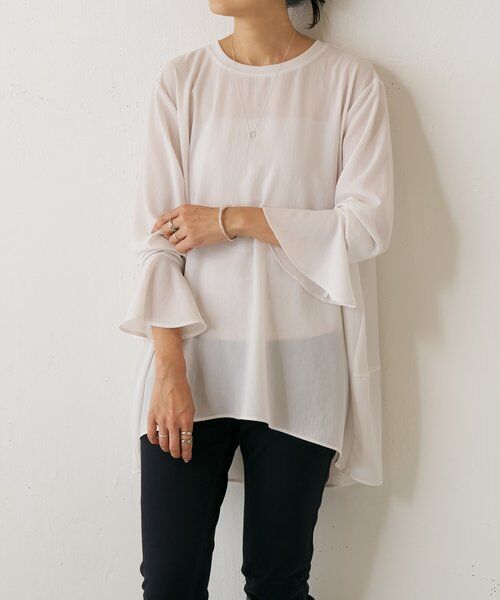 BEARDSLEY / ビアズリー シャツ・ブラウス | フリルカフス後ろドレープTブラウス | 詳細17