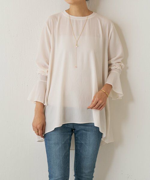 BEARDSLEY / ビアズリー シャツ・ブラウス | フリルカフス後ろドレープTブラウス | 詳細22