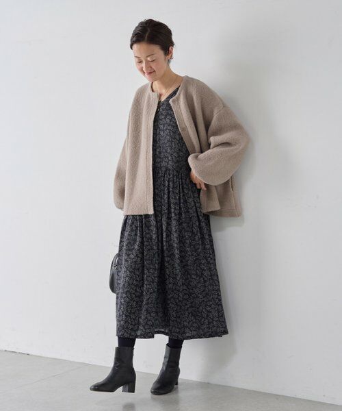 BEARDSLEY ビアズリー プリントギャザーワンピ ロング ゆったり BEARDSLEY / ビアズリー ドットギャザーワンピース : タカシマヤ