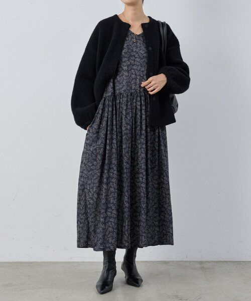 BEARDSLEY / ビアズリー ロング・マキシ丈ワンピース | リーフプリントギャザーワンピース | 詳細25