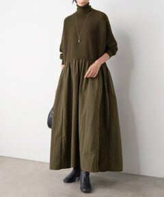 極美品2024AWビアズリーバイカラーロングワンピース ギャザー 極美品2024AWビアズリーバイカラーロングワンピース ギャザー