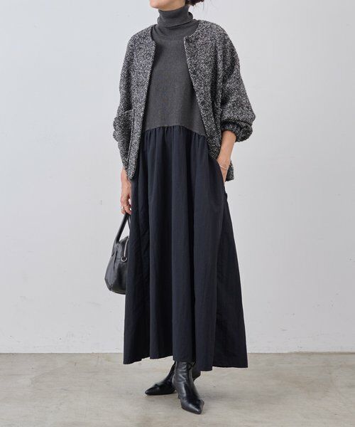 BEARDSLEY / ビアズリー ロング・マキシ丈ワンピース | ニットコンビギャザーワンピース | 詳細18