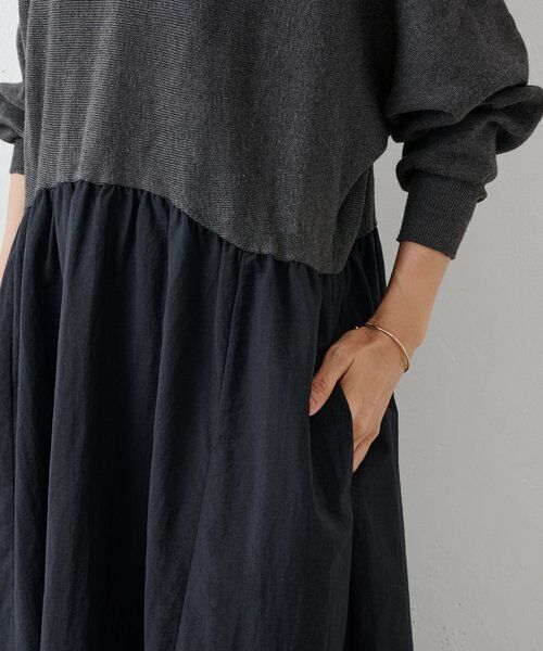 BEARDSLEY / ビアズリー ロング・マキシ丈ワンピース | ニットコンビギャザーワンピース | 詳細21