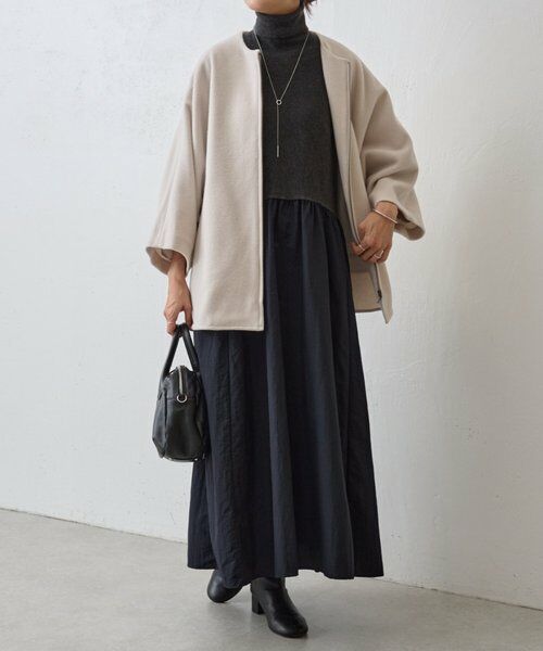 BEARDSLEY / ビアズリー ロング・マキシ丈ワンピース | ニットコンビギャザーワンピース | 詳細23