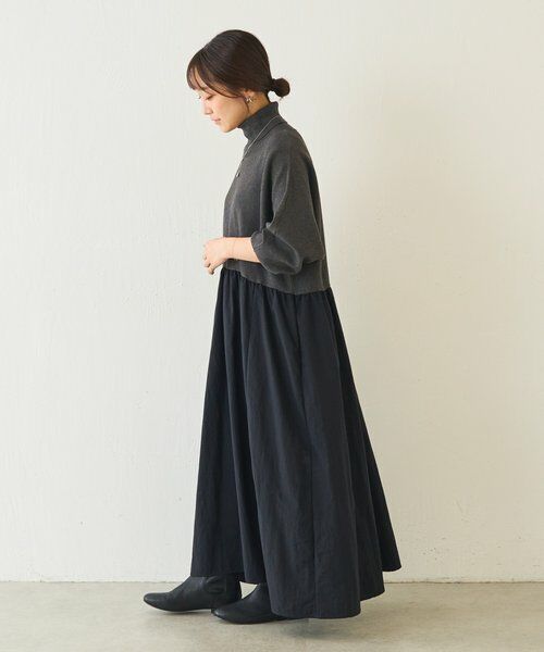 BEARDSLEY / ビアズリー ロング・マキシ丈ワンピース | ニットコンビギャザーワンピース | 詳細27