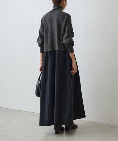 BEARDSLEY / ビアズリー ロング・マキシ丈ワンピース | ニットコンビギャザーワンピース | 詳細3