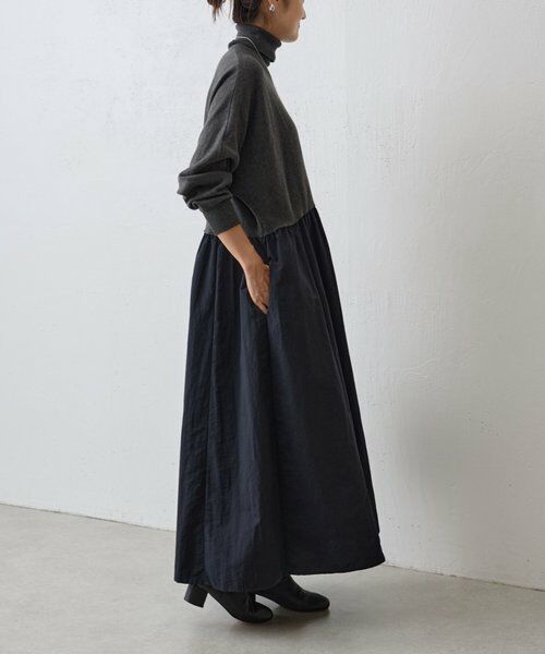 BEARDSLEY / ビアズリー ロング・マキシ丈ワンピース | ニットコンビギャザーワンピース | 詳細4