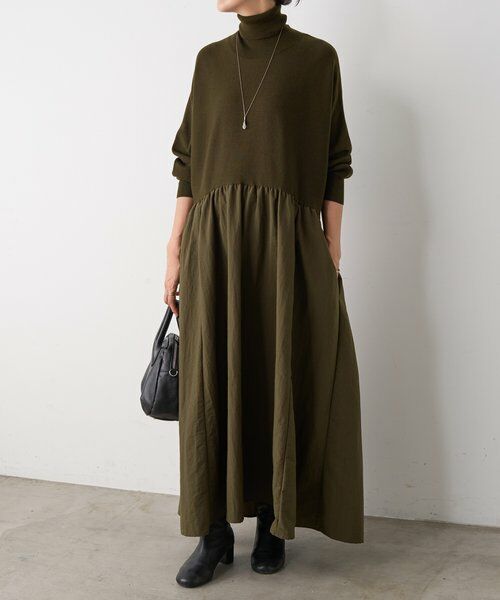 BEARDSLEY / ビアズリー ロング・マキシ丈ワンピース | ニットコンビギャザーワンピース | 詳細30