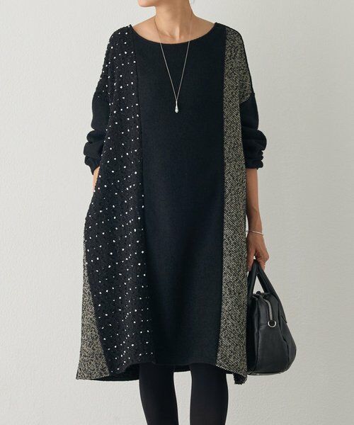 前後パッチワークミディワンピース （ロング・マキシ丈