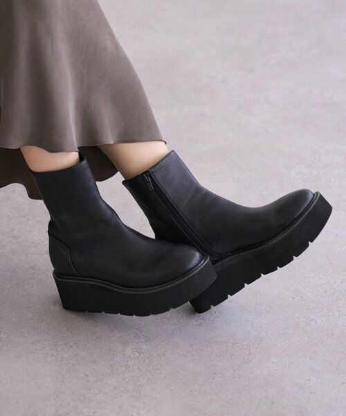 BEARDSLEY / ビアズリー ブーツ(ロング丈) | レザーミドルブーツ(ブラック)