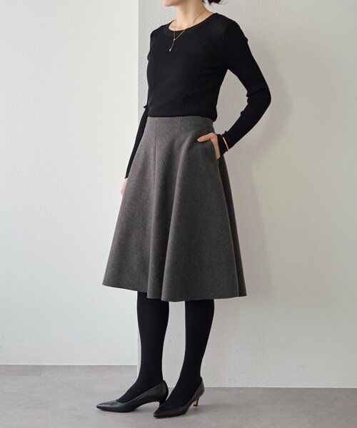 BEARDSLEY / ビアズリー ロング・マキシ丈スカート | メルトンジャージーフレアミディスカート | 詳細8