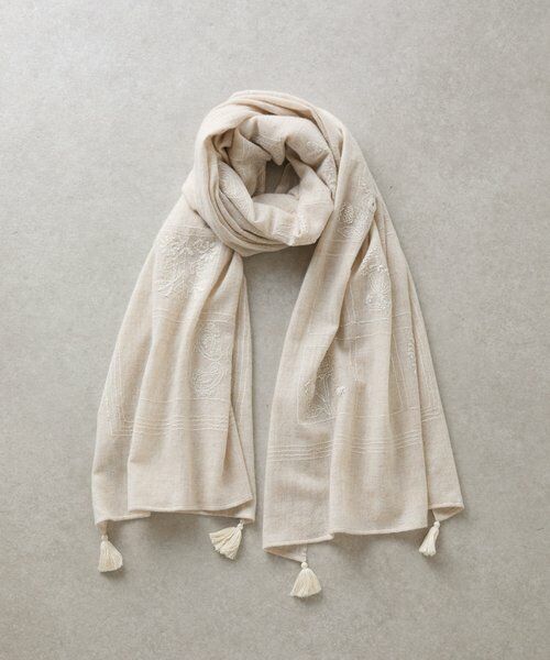 BEARDSLEY / ビアズリー マフラー・ショール・スヌード・ストール | 《CITRUS》刺繍タッセルストール | 詳細6