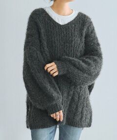 BEARDSLEY / ビアズリー ニット・セーター | フェザーヤーンケーブルニット