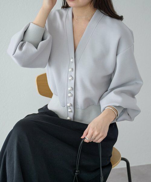 BEARDSLEY / ビアズリー カットソー | パール釦ダンボールカーディガン | 詳細5