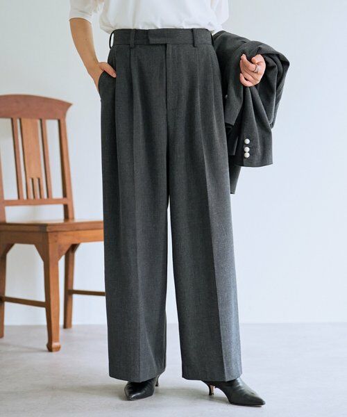 BEARDSLEY/ビアズリー メランジタックスラックス チャコールグレー F BEARDSLEY/ビアズリー メランジタックスラックス チャコールグレー F