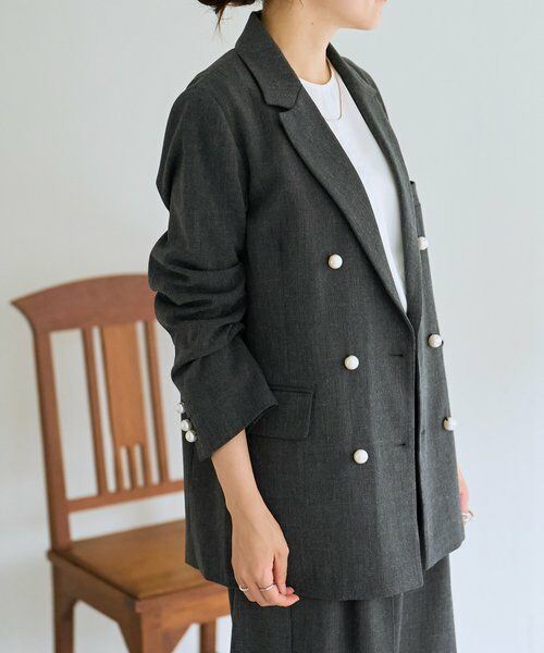 BEARDSLEY / ビアズリー テーラードジャケット | メランジパールボタンジャケット | 詳細10