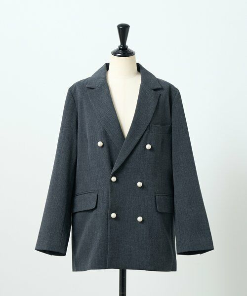 BEARDSLEY / ビアズリー テーラードジャケット | メランジパールボタンジャケット | 詳細14