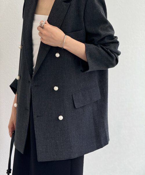 BEARDSLEY / ビアズリー テーラードジャケット | メランジパールボタンジャケット | 詳細2