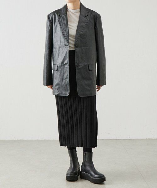 BEARDSLEY / ビアズリー ロング・マキシ丈スカート | 《LEVAR》リブニットスカート（ブラック） | 詳細10