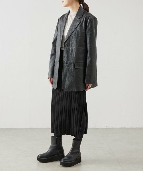 BEARDSLEY / ビアズリー ロング・マキシ丈スカート | 《LEVAR》リブニットスカート（ブラック） | 詳細11