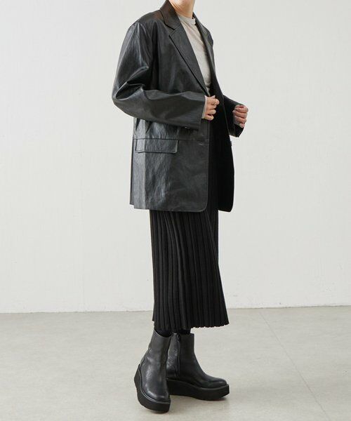 BEARDSLEY / ビアズリー ロング・マキシ丈スカート | 《LEVAR》リブニットスカート（ブラック） | 詳細12