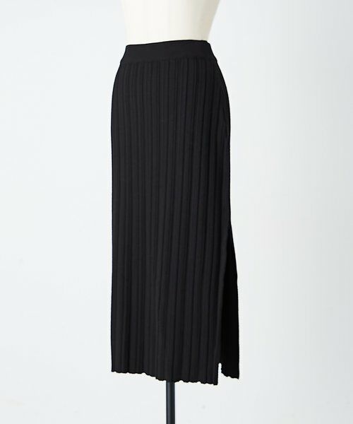 BEARDSLEY / ビアズリー ロング・マキシ丈スカート | 《LEVAR》リブニットスカート（ブラック） | 詳細16