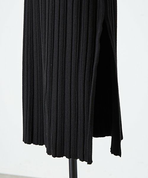 BEARDSLEY / ビアズリー ロング・マキシ丈スカート | 《LEVAR》リブニットスカート（ブラック） | 詳細20