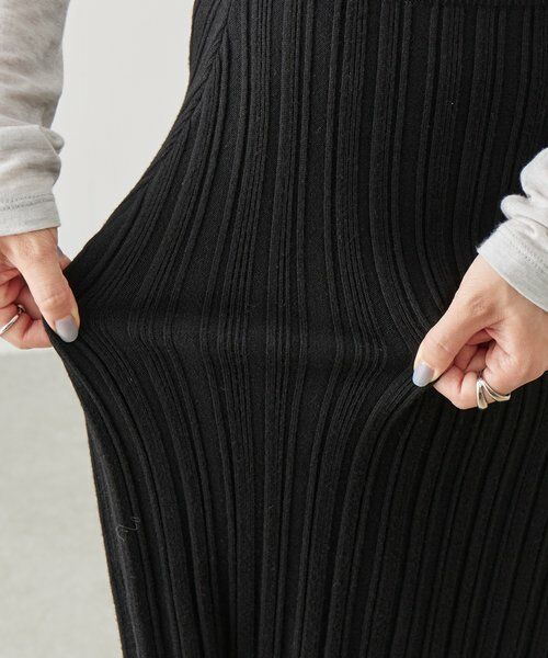 BEARDSLEY / ビアズリー ロング・マキシ丈スカート | 《LEVAR》リブニットスカート（ブラック） | 詳細7