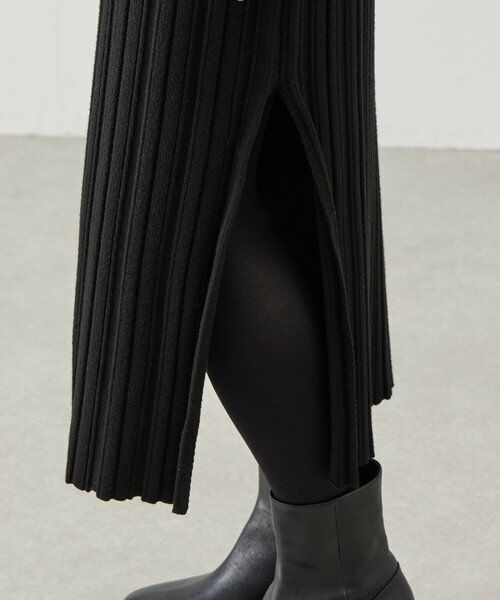 BEARDSLEY / ビアズリー ロング・マキシ丈スカート | 《LEVAR》リブニットスカート（ブラック） | 詳細9
