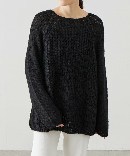 BEARDSLEY / ビアズリー ニット・セーター | 《LEVAR》ローゲージニットブラック | 詳細1