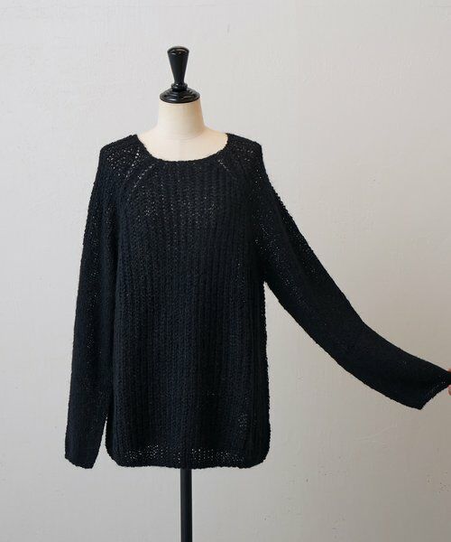 BEARDSLEY / ビアズリー ニット・セーター | 《LEVAR》ローゲージニットブラック | 詳細14