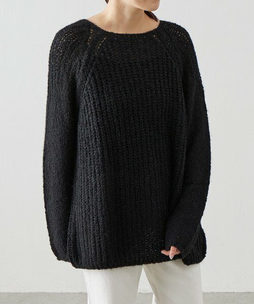 BEARDSLEY / ビアズリー ニット・セーター | 《LEVAR》ローゲージニットブラック | 詳細4