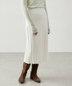 BEARDSLEY / ビアズリー ロング・マキシ丈スカート | 《LEVAR》リブニットスカート（ホワイト）