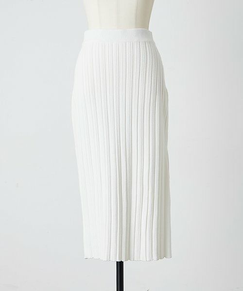 BEARDSLEY / ビアズリー ロング・マキシ丈スカート | 《LEVAR》リブニットスカート（ホワイト） | 詳細14