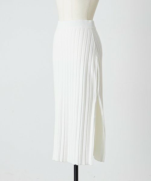 BEARDSLEY / ビアズリー ロング・マキシ丈スカート | 《LEVAR》リブニットスカート（ホワイト） | 詳細15