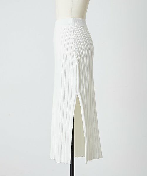 BEARDSLEY / ビアズリー ロング・マキシ丈スカート | 《LEVAR》リブニットスカート（ホワイト） | 詳細16