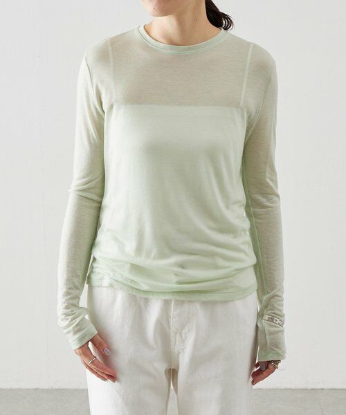 BEARDSLEY / ビアズリー カットソー | 《LEVAR》ウール混シアーカットソー（ミント） | 詳細1