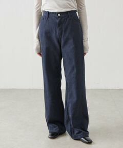 BEARDSLEY / ビアズリー デニムパンツ | 《LEVAR》裾フレアジーンズ（ダークネイビー）