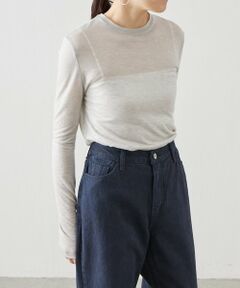 BEARDSLEY / ビアズリー カットソー | 《LEVAR》ウール混シアーカットソー（ライトグレー）