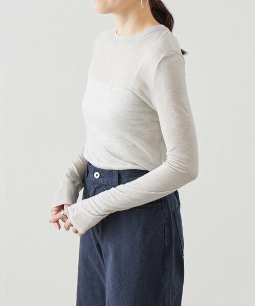BEARDSLEY / ビアズリー カットソー | 《LEVAR》ウール混シアーカットソー（ライトグレー） | 詳細12
