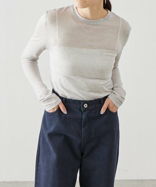 BEARDSLEY / ビアズリー カットソー | 《LEVAR》ウール混シアーカットソー（ライトグレー） | 詳細13