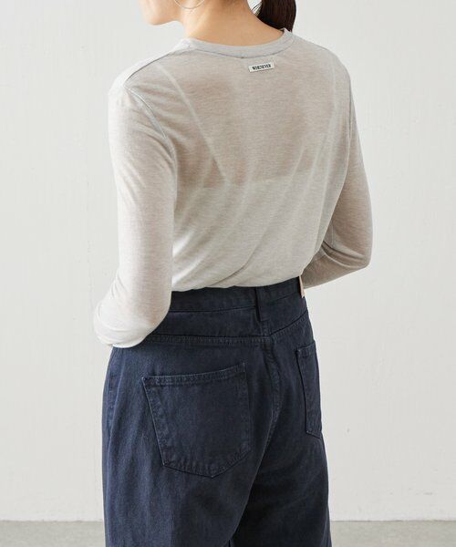 BEARDSLEY / ビアズリー カットソー | 《LEVAR》ウール混シアーカットソー（ライトグレー） | 詳細14