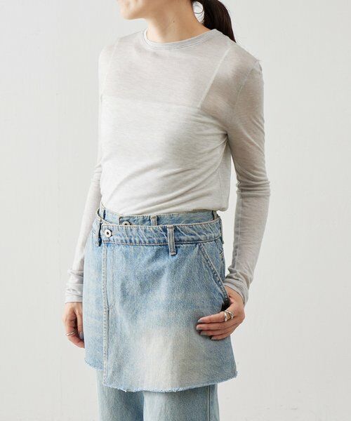 BEARDSLEY / ビアズリー カットソー | 《LEVAR》ウール混シアーカットソー（ライトグレー） | 詳細6