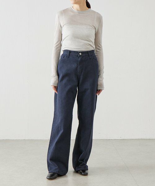 BEARDSLEY / ビアズリー カットソー | 《LEVAR》ウール混シアーカットソー（ライトグレー） | 詳細7