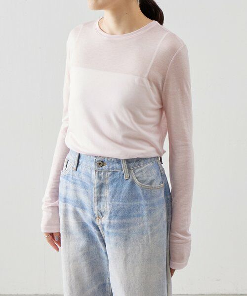 BEARDSLEY / ビアズリー カットソー | 《LEVAR》ウール混シアーカットソー（ピンク） | 詳細1