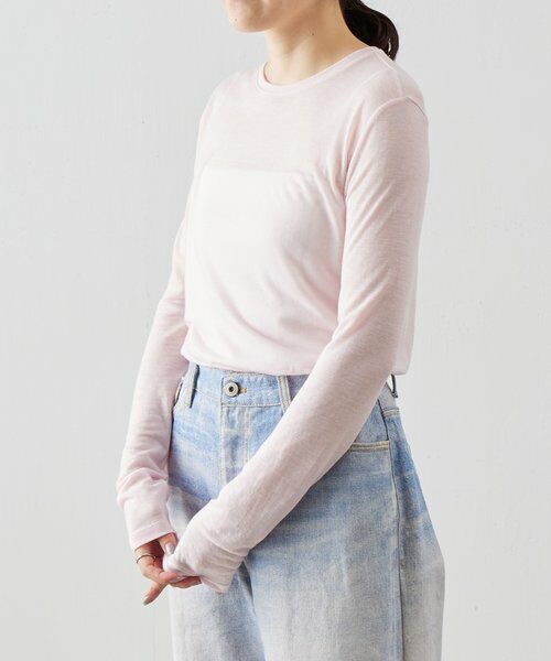 BEARDSLEY / ビアズリー カットソー | 《LEVAR》ウール混シアーカットソー（ピンク） | 詳細2
