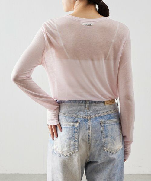 BEARDSLEY / ビアズリー カットソー | 《LEVAR》ウール混シアーカットソー（ピンク） | 詳細3