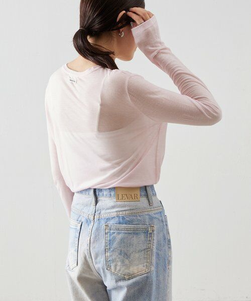 BEARDSLEY / ビアズリー カットソー | 《LEVAR》ウール混シアーカットソー（ピンク） | 詳細4